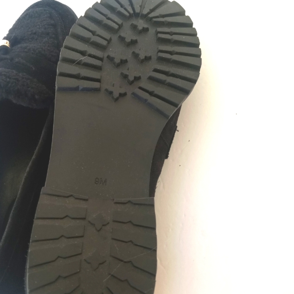 Black Suede Tassel Loafers - Women - Picture 8 of 11